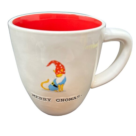 Rae Dunn Merry Gnomas Mug Dog Christmas Holiday Large Coffee Cup Ceramic Magenta - Picture 8 of 9